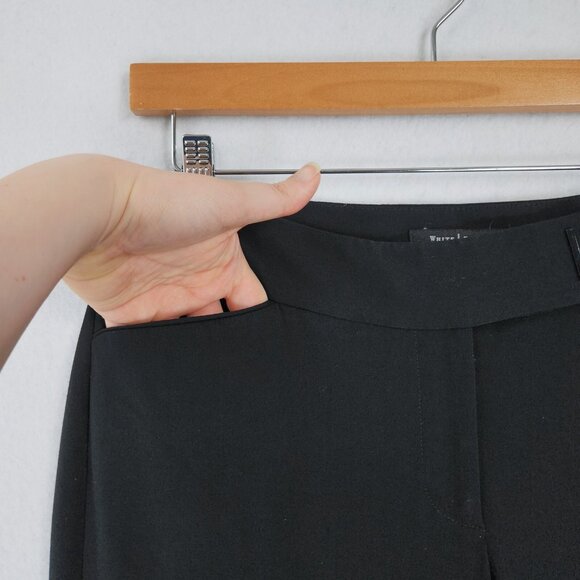 WHBM Pants Womens 8 Black Legacy Modern Boot Cut Mid Rise Flat Front Classic - Picture 3 of 13